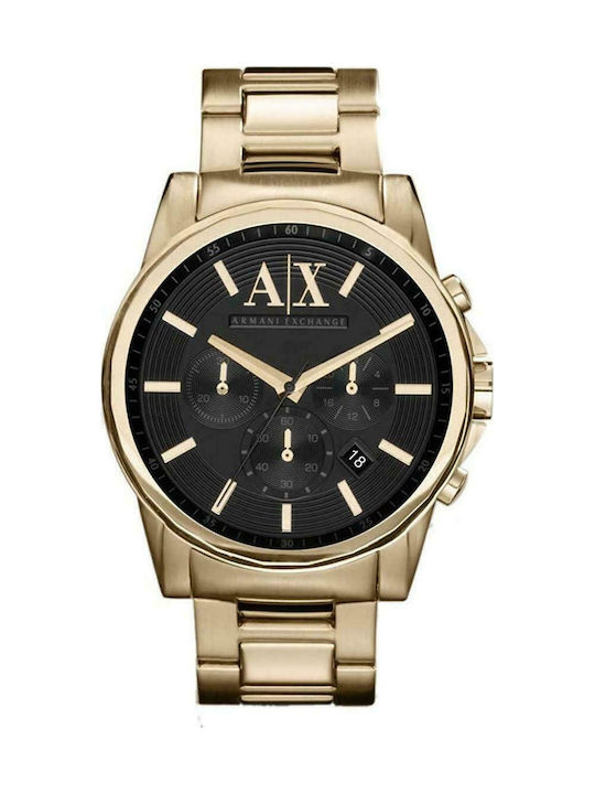 Armani Exchange Banks Watch Battery with Gold Metal Bracelet