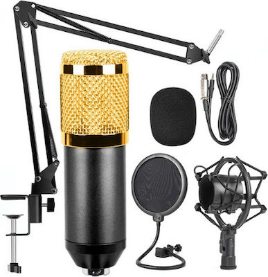 Condenser (Large Diaphragm) XLR Microphone BM-800 Mic Kit Shock Mounted/Clip On Mounting Voice
