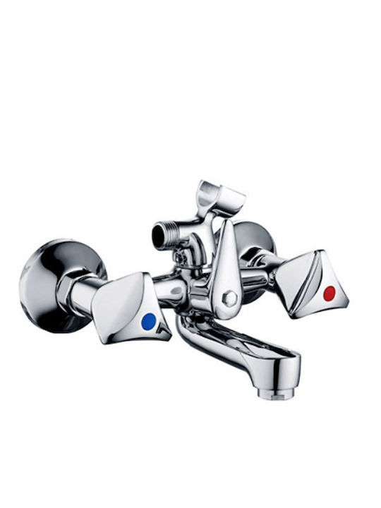 HIlang Italian Group Premium Line Bathtub Shower Faucet Complete Set Silver