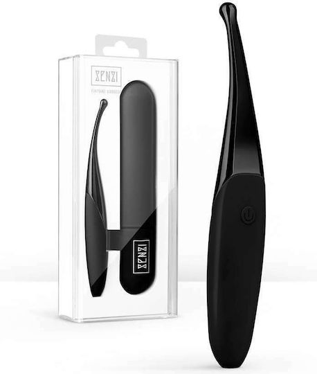 Senzi Fine Point Vibrator Mini Κλειτοριδικός Δονητής 14.7cm Black