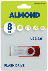 Almond Twister 8GB USB 2.0 Stick Roșu