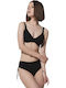 Underwire Bikini Bra Blue Sense with Adjustable Straps Black