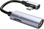Hoco LS19 Μετατροπέας USB-C male σε 3.5mm / USB-C female Gray Γκρι