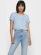 Only Women's Blouse Short Sleeve Cashmere Blue