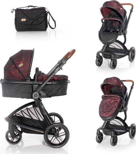 Lorelli Lumina Adjustable 2 in 1 Baby Stroller Suitable for Newborn Burgundy 12kg