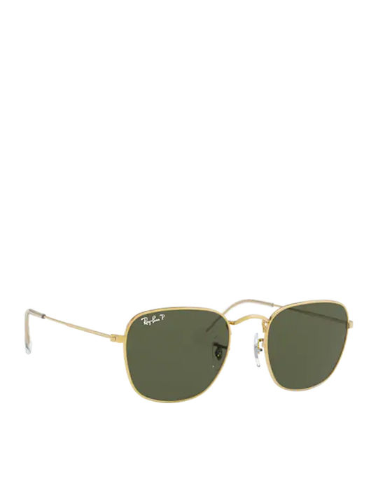 Ray Ban Frank Unisex Γυαλιά Ηλίου με Χρυσό Μεταλλικό Σκελετό και Πράσινο Polarized Φακό RB3857 919658