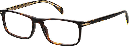 David Beckham Plastic Eyeglass Frame Brown Tortoise DB 1019 086