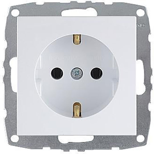 Mono Electric Single Power Socket White Λευκή