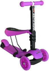 Αθλοπαιδιά Kids Scooter 3-Wheel with Seat for 3+ Years Fuchsia