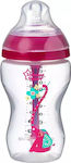 Tommee Tippee Plastikflasche Advanced Anti-Colic Gegen Koliken mit Silikonsauger für 3+ Monate Fuchsia Elefant 340ml 1Stück