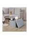 Bench Stool With Storage Space Upholstered With Gray Fabric 76x38x38cm