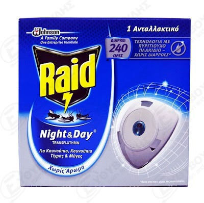 Raid Night & Day Insect Repellent Tablets for Mosquitoes Fragrance-Free