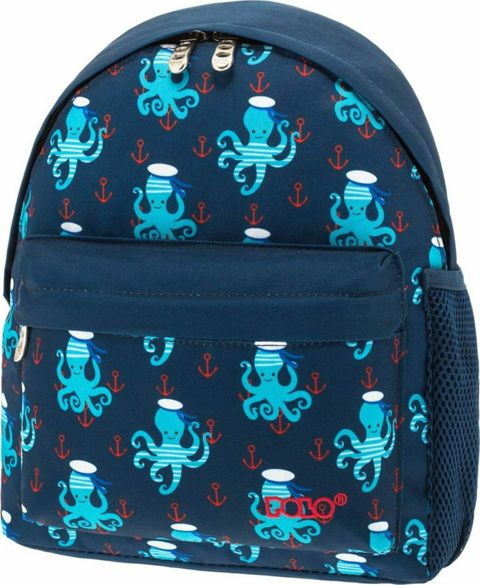 Bloody Growl yarn Polo Mini Octopus Σχολική Τσάντα Πλάτης Νηπιαγωγείου σε Μπλε χρώμα Μ23 x  Π10 x Υ31cm 9-01-067-76 | Skroutz.gr