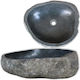 vidaXL River Stone Επικαθήμενος Νιπτήρας Πέτρινος 53x49cm Γκρι