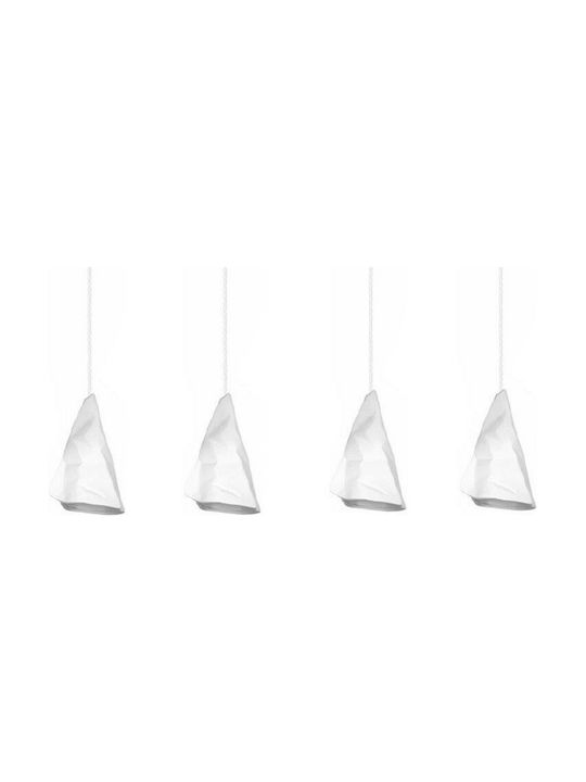 Luma Pendant Chandelier Rail for 4 Bulbs E14, E.14 White