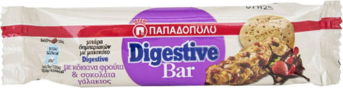 Παπαδοπούλου Digestive Bar με Κόκκινα Φρούτα & Σοκολάτα Γάλακτος (10x28gr) Μπάρα Ενέργειας / Ξηρών Καρπών με Σοκολάτα (10x280gr)
