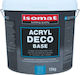 Isomat Acryl Deco Base Υπόστρωμα Υπόλευκο Κατάλληλο για Δομικά Υλικά / Τοιχοποιία 15kg