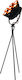 Home Lighting Vintage Floor Lamp H230xW65cm. with Socket for Bulb E14 Black