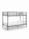Kids Bed Bunk Single Black for Mattress 90x200cm