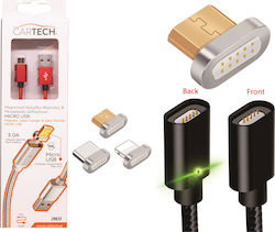 Cartech 106cm Magnetic USB 2.0 in Micro USB 1.06m Red