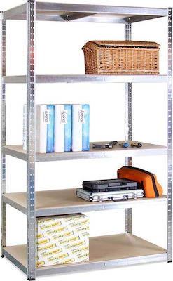 Vesta Galvanized Dexion with 5 Wooden Shelves L120xD50xH180cm