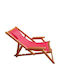 Deckchairs Wooden with Armrest & Red Fabric 148x60x90cm
