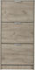 Ξύλινη Παπουτσοθήκη Hugo 23 με 3 Ράφια Grey Oak Μ67xΠ28xΥ119cm
