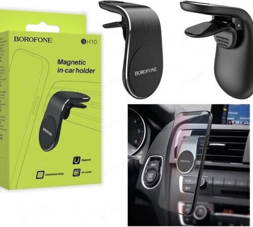 Borofone Suport Auto Pentru Telefon Mobil 3.5" - 6" Cu Magnet Negru