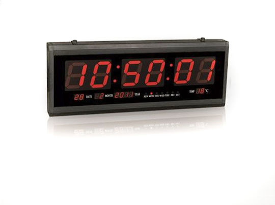 Factory Ceas de Perete Digital Plastic Negru 48x18cm