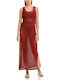 Vamp Damen Maxi Kaftan Strand Rot