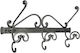 Besana Metal Vintage Wall Hanger Aged Iron 7716 with 3 Slots Silver 40.8x21.8cm 1pc