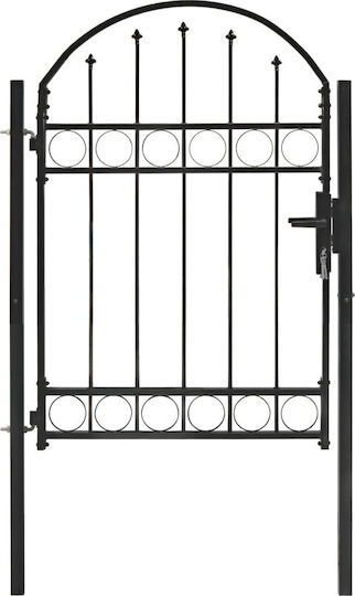 vidaXL Metal Fence Gate with Spears in Black Color 1.25x1.0m