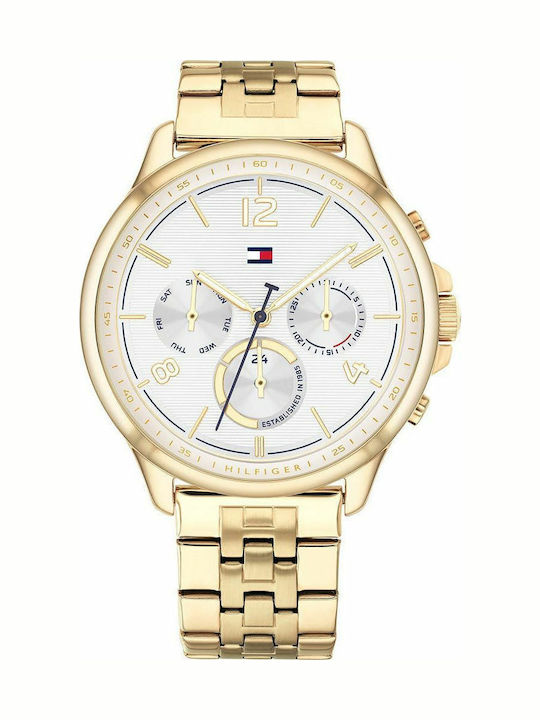 Tommy Hilfiger Harper Damen Uhr Chronograph mit Gold Metallarmband