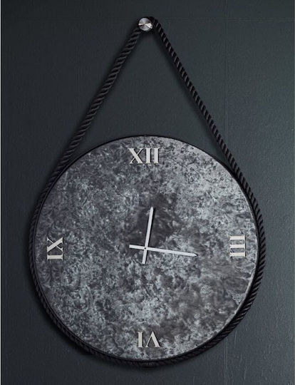 Ploumatos N110 Antique Wall Clock Mirror Black Ø95cm