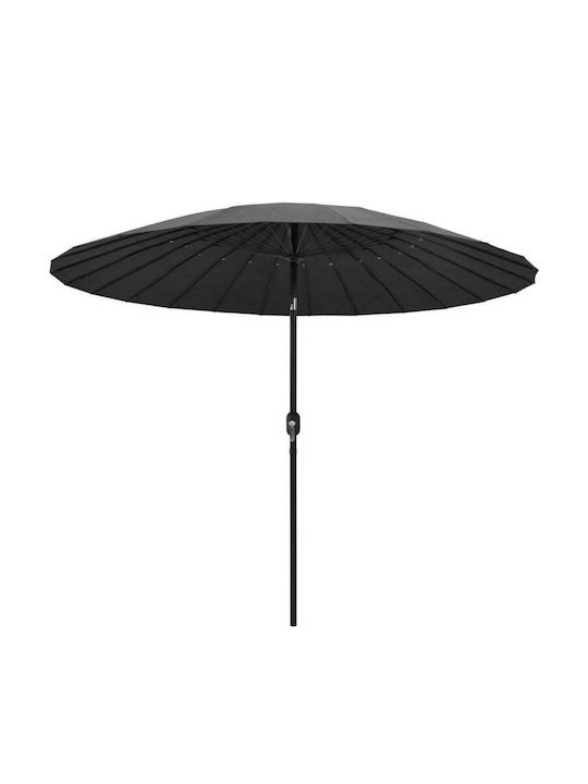 Round Aluminum Garden Umbrella Black Diameter 2.7m