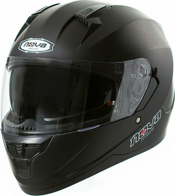 Nova Racing 330-DV Full Face Helmet with Sun Visor ECE 22.05 Black Matt NV330DVBM