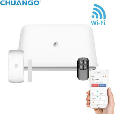 Chuango OV6 Drahtlos Alarmsystem mit Türsensor , Fernbedienung und Zentrale (Wi-Fi)