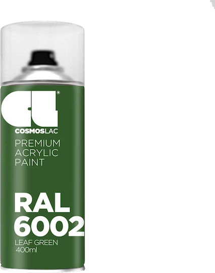 Cosmos Lac Spray Farbe Premium Acrylic mit Metallisch Effekt Blattgrün RAL 6002 400ml N460