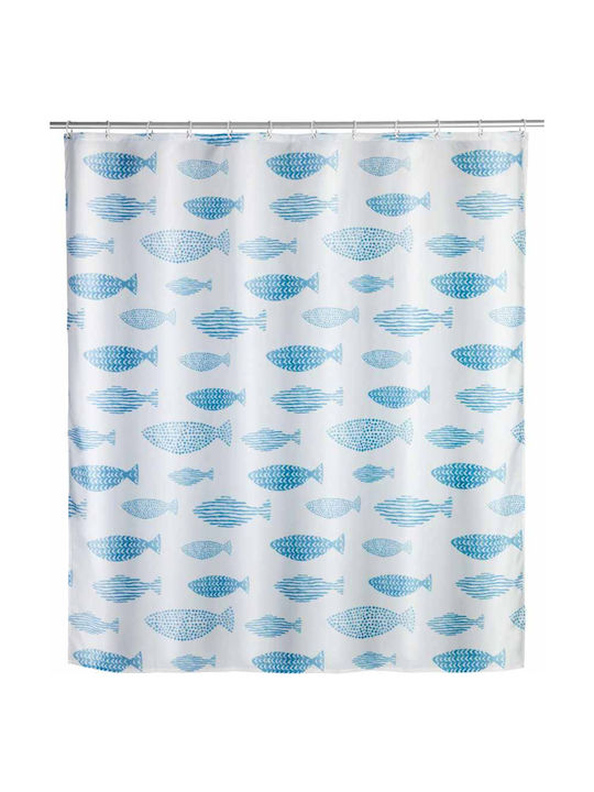 Wenko Aquamarin Shower Curtain 180x200cm Light Blue