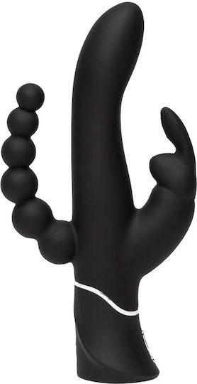 Happy Rabbit Triple Vibrator Doppelter Vibrator 25.4cm Black