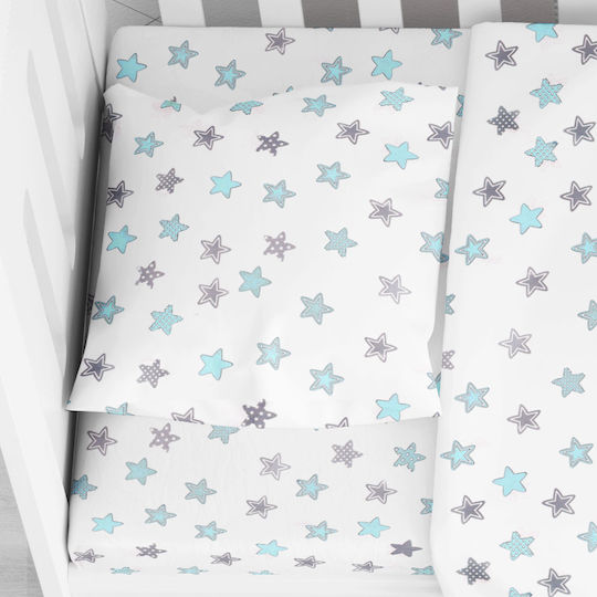 Dimcol Star Βρεφική Μαξιλαροθήκη από 100% Βαμβάκι 104 Sky Blue 35x45εκ.
