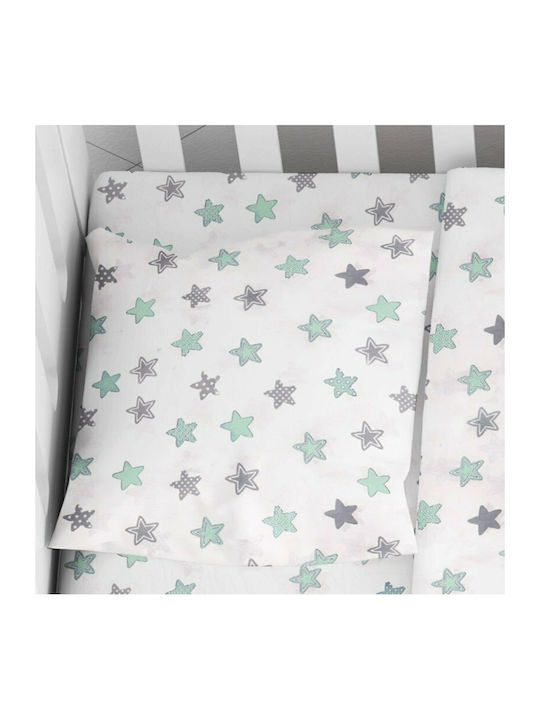 Dimcol Star Baby Cotton Pillowcase Green 35x45cm