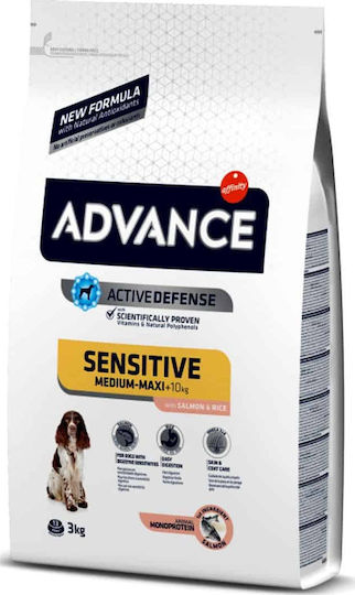Affinity Advance Sensitive Medium/Maxi 3kg Dry Food Gluten-Free for Adult Medium Breed Dogs with Rice and Salmon