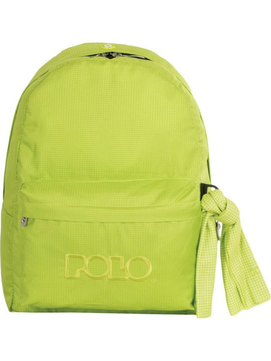 Polo Original Carreau Σχολική Τσάντα Πλάτης Γυμνασίου - Λυκείου σε Πράσινο χρώμα 20lt 2021