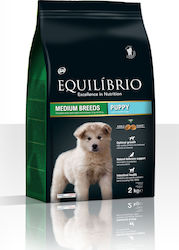 Equilibrio Puppy Medium 2kg Trockenfutter für Welpen mittlerer Rassen mit Huhn und Reis