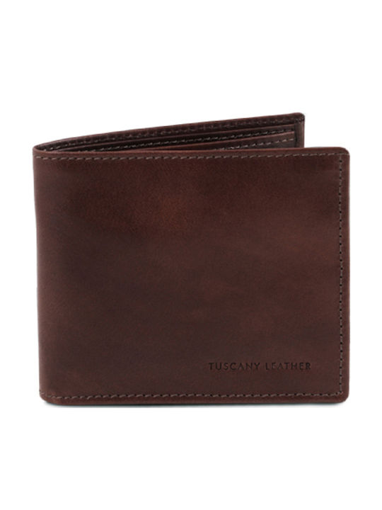 Tuscany Leather Δερμάτινο Ανδρικό Πορτοφόλι Καφέ