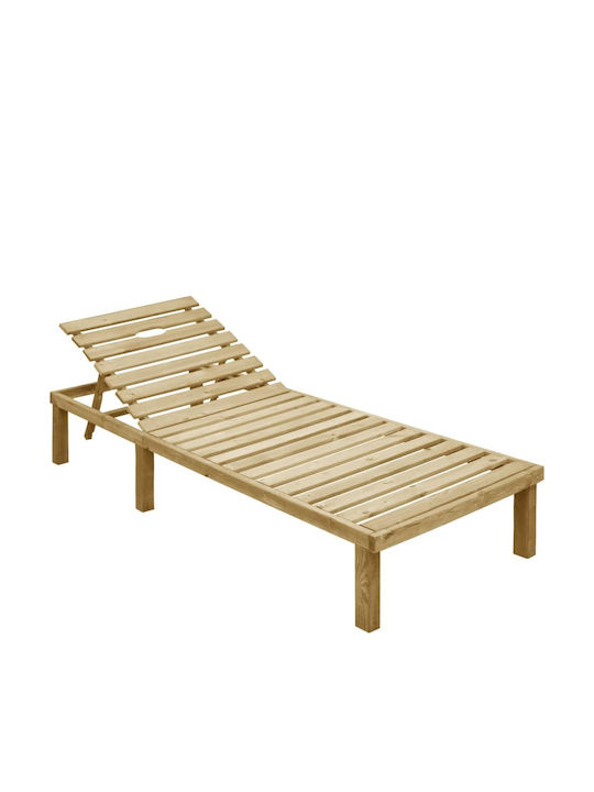 Deckchair Wooden Brown 200x70x31.5cm.