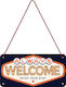 Nostalgic Art 3D Wanddekoration Schild Welcome Us Highways Handgefertigt aus Metall 20x1x10cm