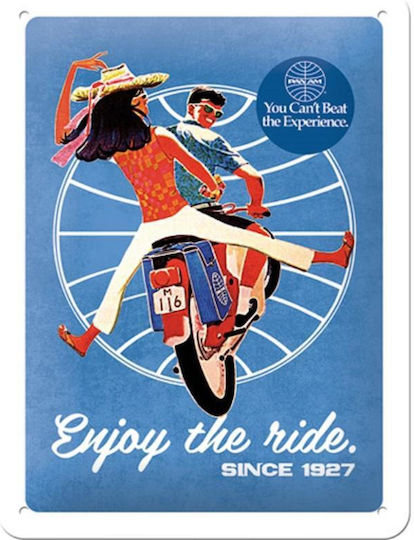 Nostalgic Art 3D Wall Decor Sign Pan Am - Enjoy The Ride Pan Am Handmade Made of Metal 15x20cm
