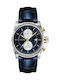 Versace Urban Watch Chronograph Battery with Blue Leather Strap